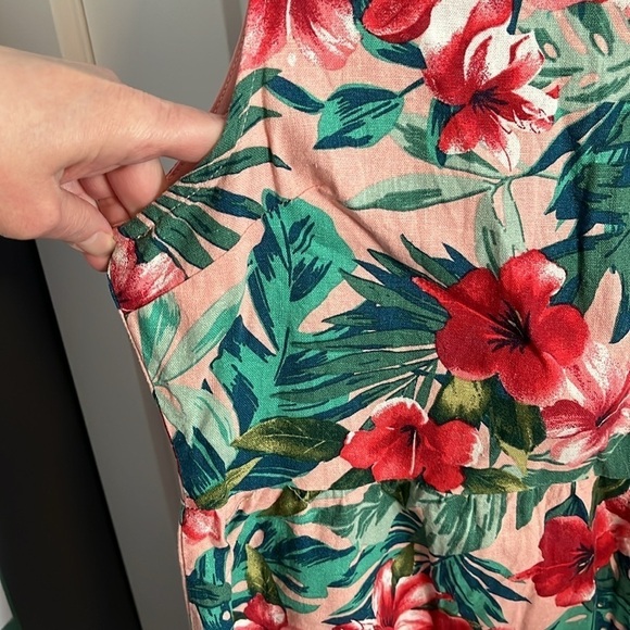 Everly Nordstrom Floral Linen Shift Dress Large - Picture 7 of 10